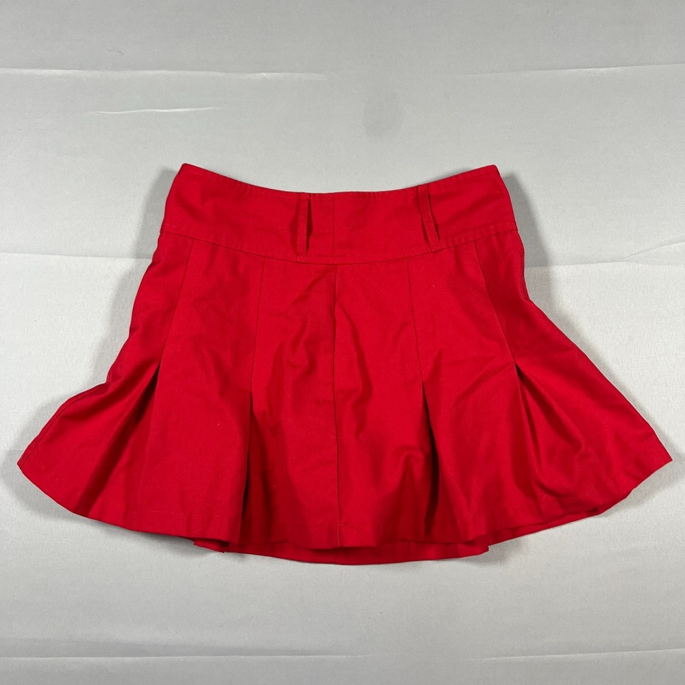 Sincerely Jules Pleated Mini Skirt Womens Small Red Back Zip High Waisted Casual